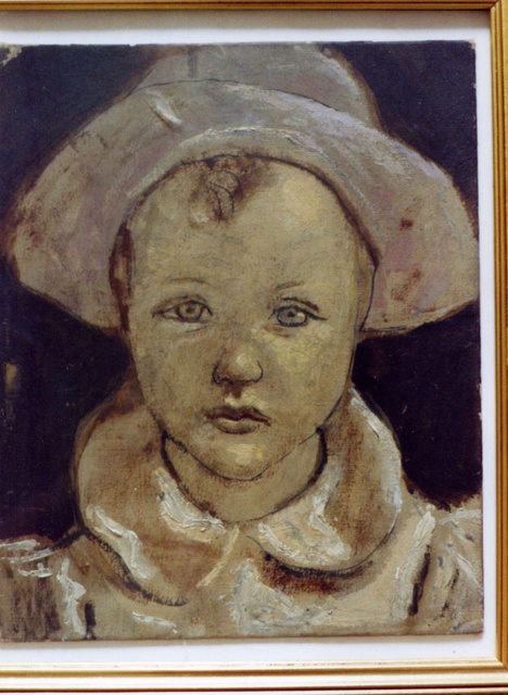 1934-Marina con la cuffietta-olio su cartone telato-cm26x22