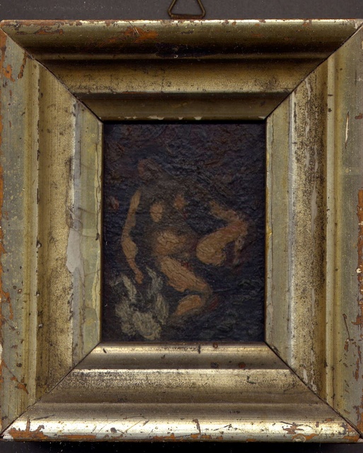1943 Bagnante-olio su tavola-cm6x5 