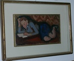 Marina legge-olio su tavola-cm33x19