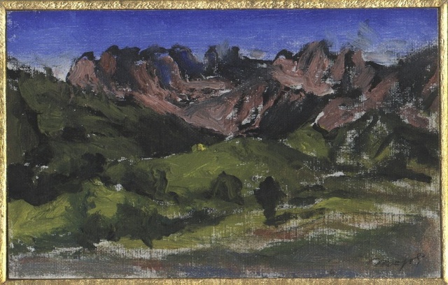 1965 Paesaggio montano-olio su tela-cm10x15